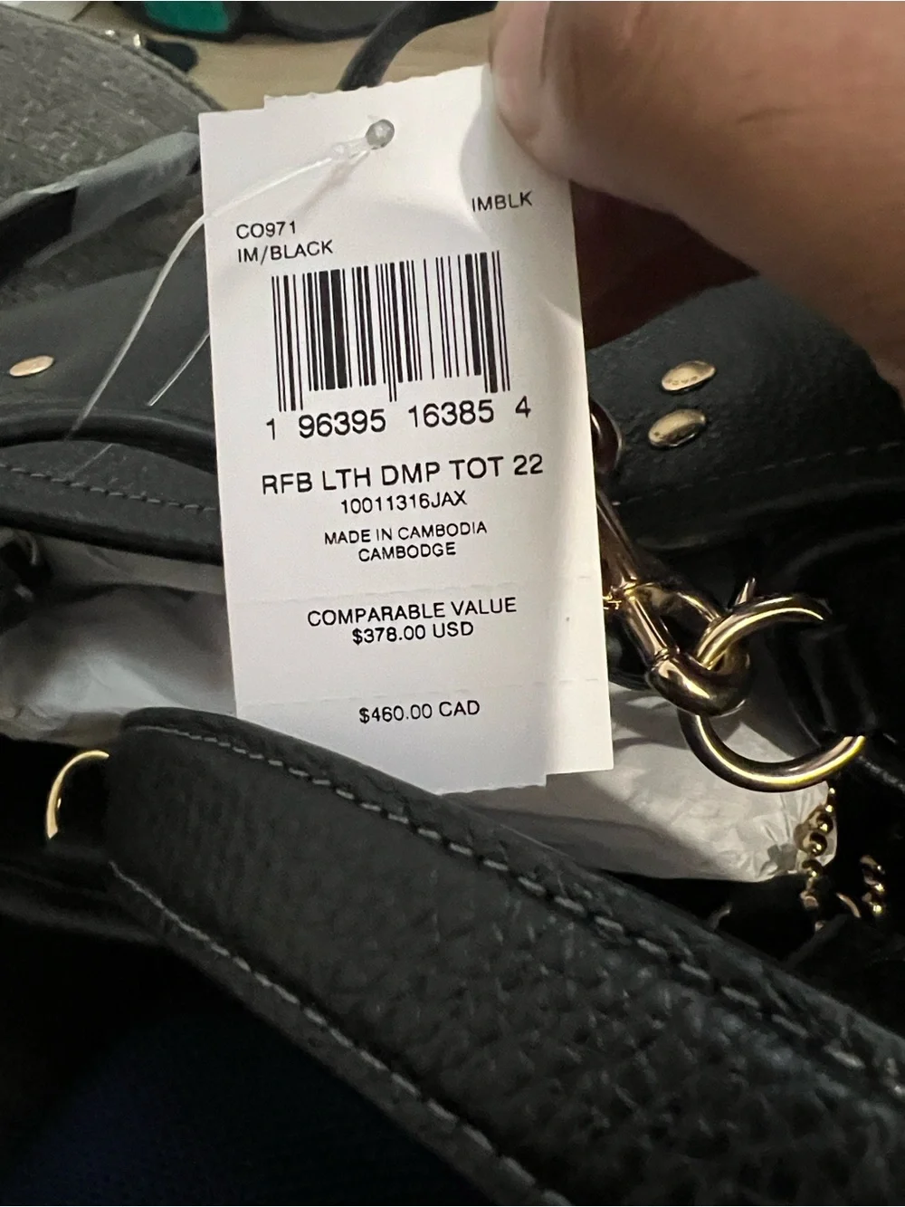 Coach Black Pebbled Leather Shoulder Crossbody with Gold Accents